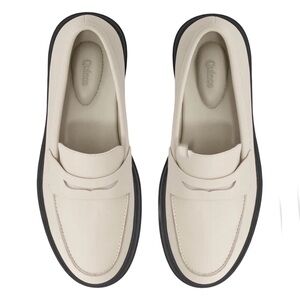 Quince Cream and Black Loafers